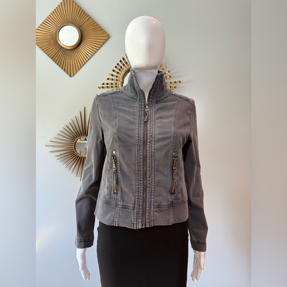 Anthropologie - Gray Moto Jean Jacket